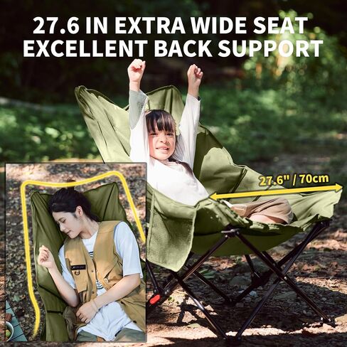 Naturehike Seastar Padded Camping Chair, Oversized 2-Position Adjustable Folding Chair, Portable Camp Chair with Side Pocket & Carry Bag in Kuwait