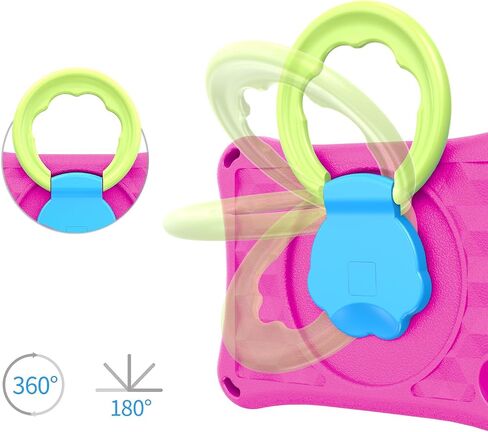 Amazon Fire 7 Tablet Case(12th Generation, 2022 Release),SHREBORN Lightweight Shockproof Fire 7 Kids Tablet Cover with Rotatable Folding Handle Stand Incompatible iPad Samsung Tablet-Pink in Saudi Arabia