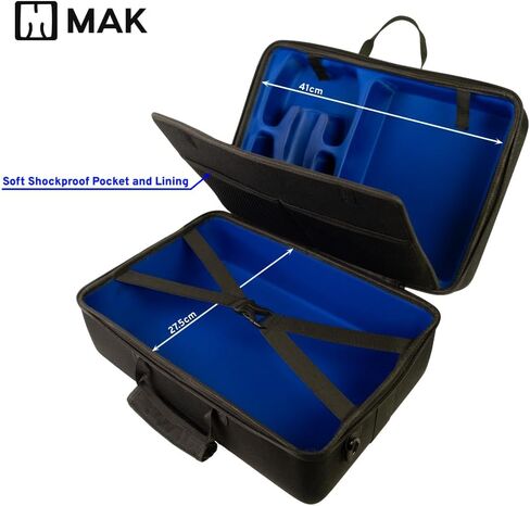 حقيبة حمل MAK PS5 - حافظة بلاي ستيشن 5، حقيبة سفر PS5 مع غطاء صلب، حامل واقٍ لوحدة التحكم ووحدة التحكم وسماعات الرأس والملحقات، متينة ومقاومة للماء والصدمات (أسود ورمادي) in Saudi Arabia