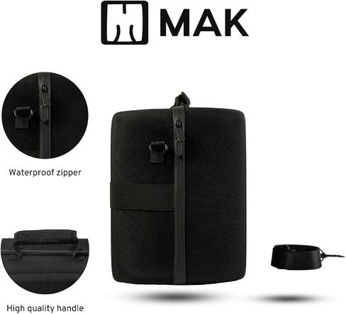 حقيبة حمل MAK PS5 - حافظة بلاي ستيشن 5، حقيبة سفر PS5 مع غطاء صلب، حامل واقٍ لوحدة التحكم ووحدة التحكم وسماعات الرأس والملحقات، متينة ومقاومة للماء والصدمات (أسود ورمادي) in Saudi Arabia