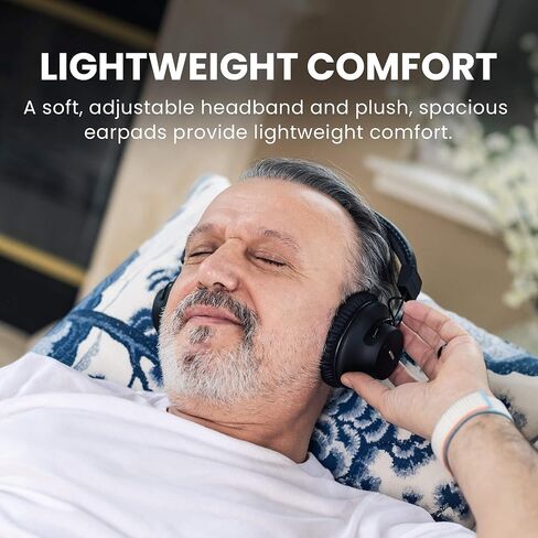 Avantree Audition - سماعات رأس بلوتوث فوق الأذن مع بنية متينة طويلة الأمد، ميكروفون مدمج، عمر بطارية 40 ساعة وأوضاع لاسلكية أو سلكية للهاتف والكمبيوتر الشخصي والكمبيوتر المحمول in Kuwait