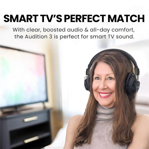 Avantree Audition - سماعات رأس بلوتوث فوق الأذن مع بنية متينة طويلة الأمد، ميكروفون مدمج، عمر بطارية 40 ساعة وأوضاع لاسلكية أو سلكية للهاتف والكمبيوتر الشخصي والكمبيوتر المحمول in Kuwait