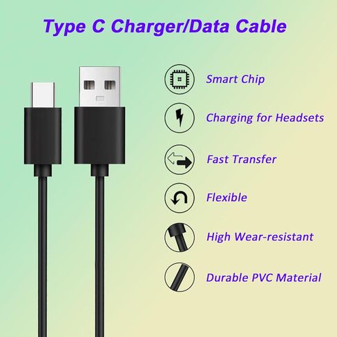 كابل شاحن USB C USB A إلى النوع C سلك شحن 4.9FT سلك بيانات لسوني WH1000XM4 WH1000XM5 Bose QC45 Beats Studio سماعة رأس لاسلكية بلوتوث سماعة أذن JBL مكبر صوت باور بانك صوت الهاتف المحمول in Kuwait