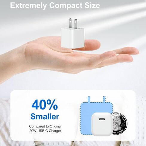 USB C Charger Cube, Agtray 2-Pack Mini Type C Fast Charging Blocks Phone Charger Wall Plug Travel Power Adapter Box Compatible for iPhone 16 15 14 13 12 11 Pro XR, Samsung Galaxy S24 S23 S22 A35 A55 in Saudi Arabia