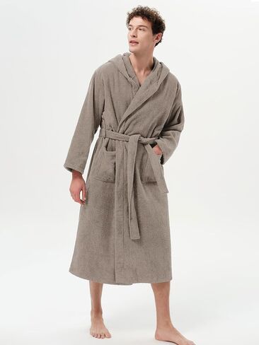 SIORO Mens Robes Big and Tall Terry Cloth Bathrobe Cotton Towel Hooded Full Length Housecoat Hot Tub Bath Spa Sleepwear M-2XL in Kuwait