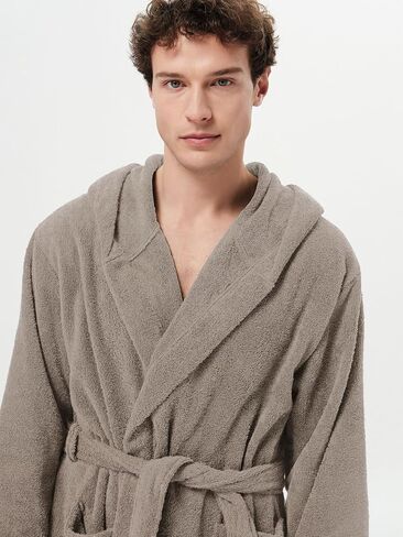 SIORO Mens Robes Big and Tall Terry Cloth Bathrobe Cotton Towel Hooded Full Length Housecoat Hot Tub Bath Spa Sleepwear M-2XL in Kuwait