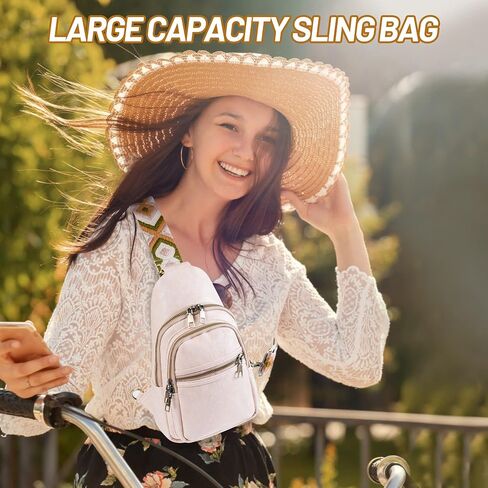 KFXFENQ Sling Bag for Women PU Leather Sling Bags for Women Crossbody Fashion Sling Backpack Multipurpose Chest Bag for Women in Kuwait