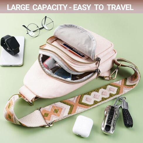 KFXFENQ Sling Bag for Women PU Leather Sling Bags for Women Crossbody Fashion Sling Backpack Multipurpose Chest Bag for Women in Kuwait