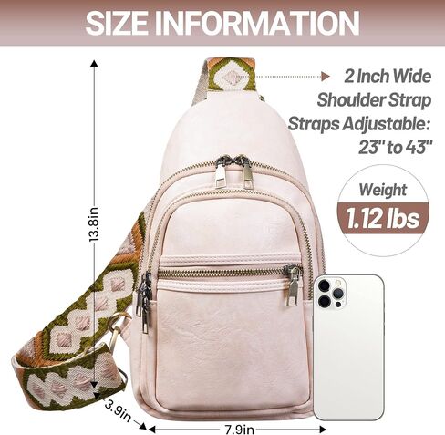 KFXFENQ Sling Bag for Women PU Leather Sling Bags for Women Crossbody Fashion Sling Backpack Multipurpose Chest Bag for Women in Kuwait