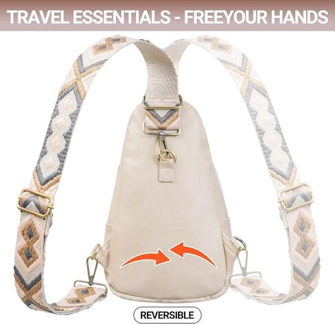 KFXFENQ Sling Bag for Women PU Leather Sling Bags for Women Crossbody Fashion Sling Backpack Multipurpose Chest Bag for Women in Kuwait