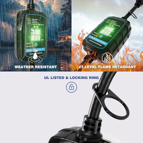 P2 Smart RV Surge Protector 30 Amp - Smart RV Energy Monitor - EPO Bluetooth Surge Protector مع إيقاف تشغيل تلقائي 10000 Joule محمول RV محول دائرة محلل محمول Surge UL مدرج باللون الأزرق in Saudi Arabia