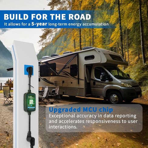 P2 Smart RV Surge Protector 30 Amp - Smart RV Energy Monitor - EPO Bluetooth Surge Protector مع إيقاف تشغيل تلقائي 10000 Joule محمول RV محول دائرة محلل محمول Surge UL مدرج باللون الأزرق in Saudi Arabia