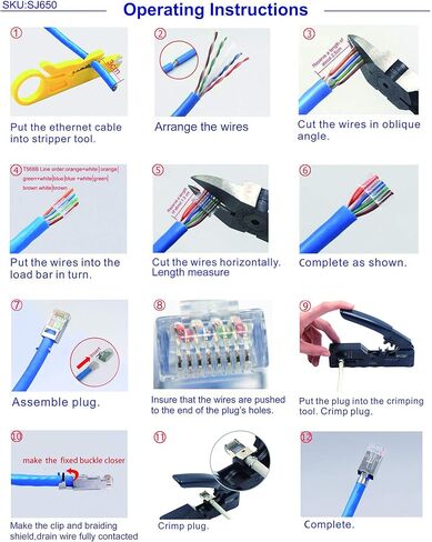 موصل RJ45 محمي VCE Cat7/Cat6A غير يمر عبر 25 حزمة، قابس معياري مطلي بالذهب 50u لكابل Cat7/Cat6A STP/FTP سلك إيثرنت صلب ومجدول in Kuwait