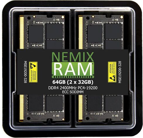 NEMIX RAM 64GB (2X32GB) DDR4 2400MHZ PC4-19200 2Rx8 1.2V 260-PIN ECC SODIMM KIT in Kuwait