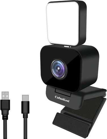 USB Webcam for PC Laptop with Microphone and Light, Full HD 1080P Web Cam, 120° Wide Angle View Camera, Automatic Low Light Correction, for Streaming Video Calls Conference in Saudi Arabia