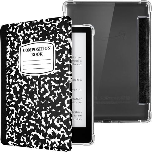 حافظة CoBak لجهاز Kindle Paperwhite (إصدار الجيل الحادي عشر 2023 مقاس 6.8 بوصة) وإصدار Paperwhite Signature - غطاء جلد PU جديد وغطاء خلفي من السيليكون الناعم الشفاف مع ميزة التنبيه التلقائي للنوم in Saudi Arabia