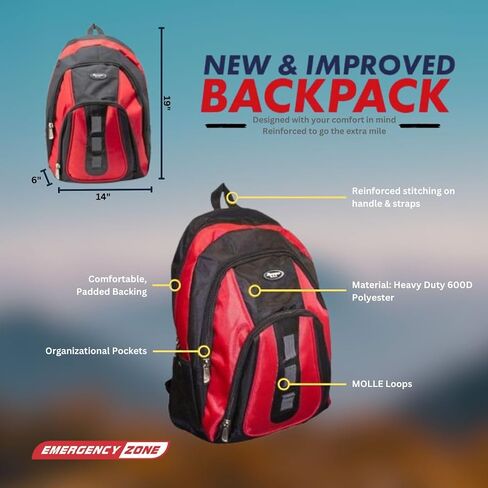 Essentials Complete Deluxe Survival Kit 2 & 4 Person | Bug-Out-Bag | Emergency Go Bag Kit for Wildfires, Hurricanes, and Other Natural Disasters in Saudi Arabia