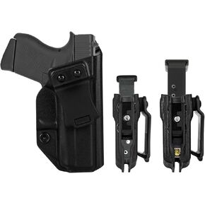 G43/43X IWB Holster Right Hand Fits Glock Models 43/43X/43X MOS Pistol Holster & Universal 9mm/.40 Double/Single Stack Mag Carrier IWB/OWB Magazine Holster Concealed Carry