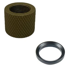 1/2" x28 Thread Protector (Aluminum) with 1/2-28 Crush Washer (Khaki)