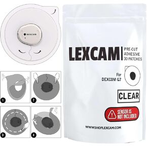 Adhesive Patches Pre-Cut for Dexcom G7, Stelo – Pack of 30 – Waterproof, Transparent Overpatches for Continuous Glucose Monitoring, Sensor is NOT Included.