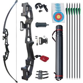 D&Q Archery 50" Takedown Bow and Arrows Set for Adults 30lb 40lb Metal Riser Right Hand Longbow Kit for Beginner to Intermediate Hunting Target