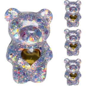 4 Pcs Purple Mobile Phone Finger Stand Cute Bear Doll Phone Holder Support Comfortable Grip Anti Slip Creative Flexible Light Cell Phone Stands Adhesive Card Holders