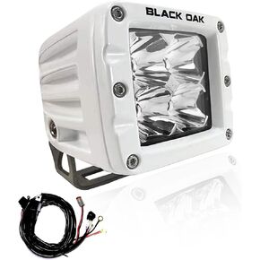 Black Oak LED Pro Series 3.0 Marine 2 Inch POD Light: Flood 40W CREE XM-L2 (1 Pack) | Includes Brackets and Wiring Harness | Waterproof Lighting for Offroad Trucks, Jeep, ATV, UTV, Boats