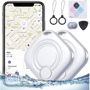 Item Finders Key Locator Works with Find My, Key Finder Locator with Sound, Item Trackers for Keys Luggage, Bluetooth Wallet Tracker, Item Finder Locator for Bag, Pet, Phone, Anti-Lost, White, 2 Pack1