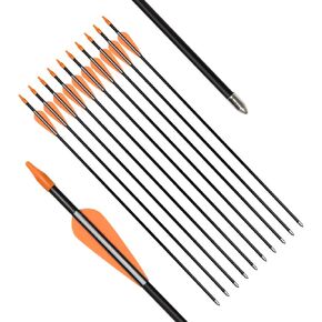 Practice Fiberglass Arrows Archery 24 26 28 30 Inch Target Shooting Safetyglass Recurve Bows Suitable for Youth Children Woman Beginner 6 / 12PCS