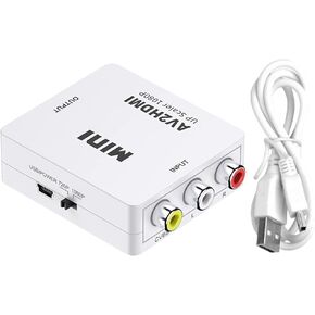 DTOL RCA to HDMI, AV to HDMI Converter, 1080P Mini RCA Composite CVBS Video Audio Adapter for PAL/NTSC TV/PC/ PS3/ STB/Xbox VHS/VCR/Blue-Ray DVD Player