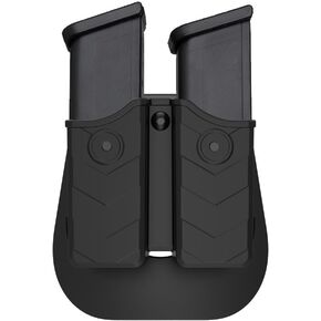 OWB Double Magazine Holster, Universal Magazine Holder for 9mm/40 Dual Stack Magazines fit Glock/S&W/Ruger/Sig Sauer/Taurus/Beretta/Springfield/CZ/Walther/H&K Mags, Adjustable Mag Pouch