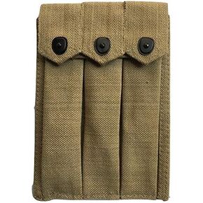 U.S. Army GI USGI WWII Triple 3 Magazine Thompson Belt Holster 3 Cell Canvas Pouch-Khaki