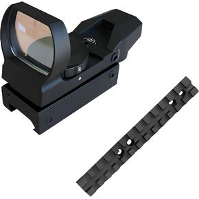 Tactical 4 Reticle Red Dot Open Reflex Sight with Weaver Pica Tinny Rail Mount with Mossberg 500/590 Tactical Rail