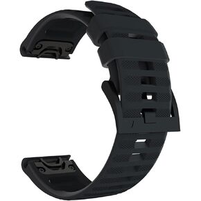 Silicone Watch Bands, Quick Release Watch Strap for Garmin Fenix 6X Pro/Sapphire, Stainless Steel Buckle Smart Watch Replacement Sport Watch Strap Wrist Straps For Fenix 3 3HR 5X Plus 7X Pro