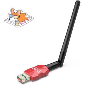 Class 1 Long Range Bluetooth Adapter for PC, QGOO USB Bluetooth Adapter for PC 5.3+EDR, Bluetooth Dongle Bluetooth Receiver Support Windows10/8.1/8/7（red-252）