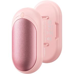 VEGER Hand Warmers Rechargeable, 2 Pack Electric Handwarmer, USB Portable Pocket Heater Fast Heating and Long-Lasting, Ideal for Cold Days, Outdoors, Hiking, Camping, Skiing,Golf, Daily Use（Pink