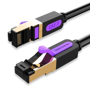 VENTION Cat 7 Ethernet Cable RJ45 FTP cat7 Gold Plated High Speed Gigabit 10Gbps Shielded, and Compatible Patch Cord LAN Cable for Gaming, Computers, Modem and Routers