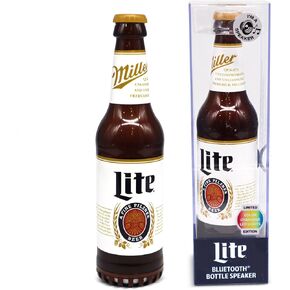 Miller Lite Bottle Shape Bluetooth Speaker with High-Fidelity Stereo, Splash Proof, 6H Playtime & AUX Port - Ideal for Outdoor, Indoor Parties, Camping, Beach, Pool Compatible for iPhone & Android