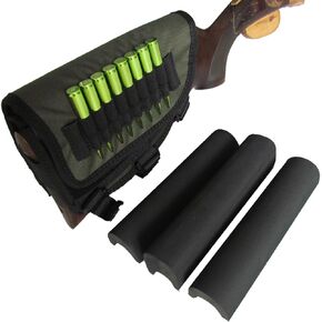TOURBON Hunting Shooting Rifle Buttstock Cheek Rest Pad with Shell Holder