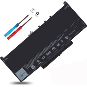 E7470 E7270 J60J5 Battery Lithium-ion Compatible with Dell Latitude E7470 E7270 7470 7270 Laptop, Type 0MC34Y MC34Y R1V85 242WD GG4FM WYWJ2 1W2Y2 451-BBSX 451-BBSY 451-BBSU P26S001 P61G001, 7.6V 55Wh