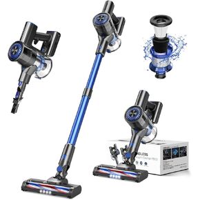 Cordless Vacuum Cleaner, Stick Vacuum with 2200mAh Powerful Lithium Batterie, Up to 30 Mins Runtime, 4 in 1 Lightweight Vacuum Cleaner for Home Hardwood Floors