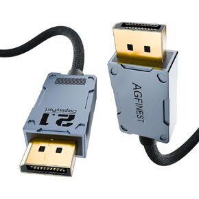 كابل DisplayPort 2.1 8k بسرعة 40 جيجابت في الثانية، كابل DP عالي معدل البت معتمد من VESA UHBR20 HDR10+ DSC1.2a 16k 60 هرتز 8k 120 هرتز 4k 240 هرتز 165 هرتز PC TV Ryzen7900 FreeSync G-Sync (3.3FT)