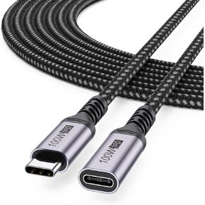 USB C Extension Cable 10ft, USB Type C Extension USB 3.2 Gen 2 60W Male to Female Braided 4K Extended Cord Extender Compatibility with Laptop Tablet Mobile Phone and More