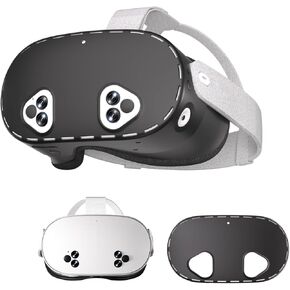 Silicone Shell Protector Cover for Meta Quest 3S, Durable & Protective VR Shell Cover Compitable with Meta Quest 3S Accessories- Detachable for Cleaning, Comfortable to The Touch（Black）