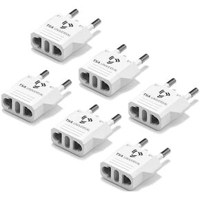 United States to France Travel Power Adapter to Connect North American Electrical Plugs to French Outlets for Cell Phones, Tablets, eReaders, and More (2-Pack, White)