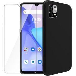 Case for Umidigi Power 5 + [2 Pack] Glass Screen Protector Tempered Film - Transparent Silicone Soft Flexible Bumper Shockproof TPU Protective Cover Shell for Umidigi Power 5 (Clear)