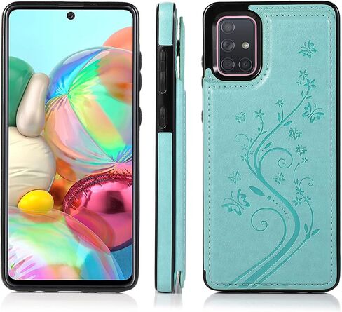 Asuwish Phone Case for Samsung Galaxy A71 5G with Tempered Glass Screen Protector and Card Holder Wallet Cover Stand Flip Leather Cell Accessories Glaxay A 71 G5 Gaxaly 71A S71 Cases Women Men Blue in Kuwait