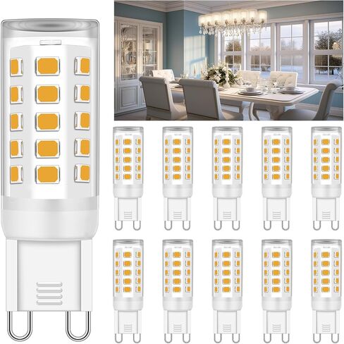 G9 LED Bulb Bi Pin Base, No Flicker 5000K Daylight T4 G9 LED Llight Bulbs for Chandelier, 4W (40W Halogen Equivalent Bulbs), 360° Beam Angle, Non-dimmable for Home Lighting, 4 Pack in Kuwait