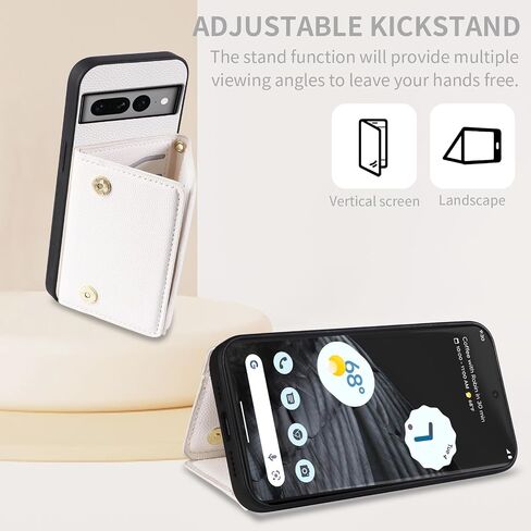 Phone Case for Google Pixel 7 Pro 5G Wallet Cover with Crossbody Shoulder Strap and Leather Credit Card Holder Pocket Slim Cell Accessories Pixel7Pro Pixel7 XL Seven 7Pro 6.7 Girls White in Kuwait