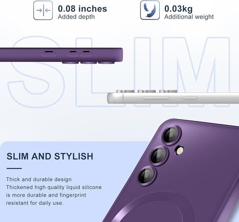 Slim Case for Samsung Galaxy S23 FE 5G, [Camera Lens Protector][Mag-Safe] Thin Metal Matte Silicone Soft Rubber S23 FE Phone Case, Magnetic Wireless Charging Cover for Samsung S23 FE (Green) in Kuwait